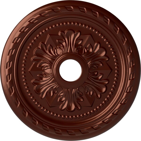 Ekena Millwork Palmetto Ceiling Medallion (Canopies up to 3 5/8"), 23 5/8"OD x 3 5/8"ID x 1 5/8"P, Antique Copper CM23PMACS - main